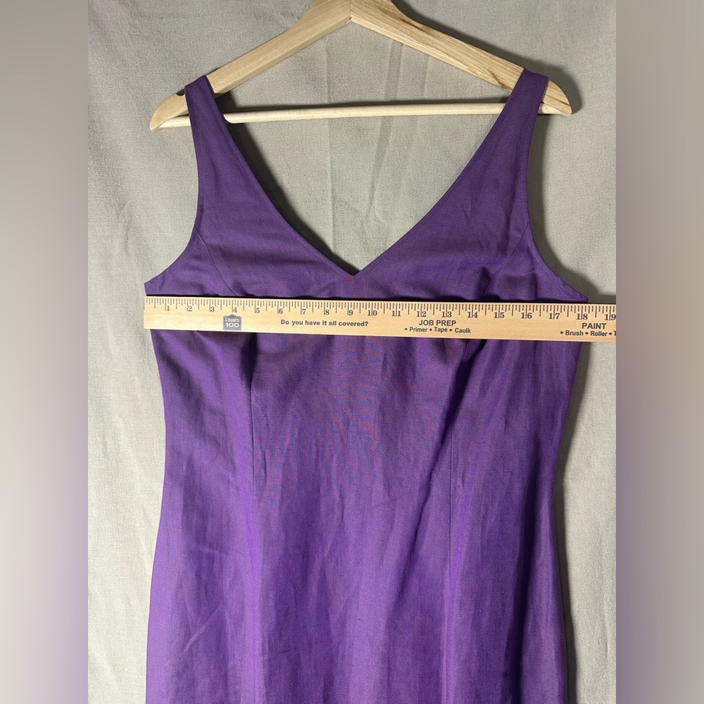 Ann Taylor Sleeveless Purple Linen Long Maxi Dress 12 New with Tags V-neck - Picture 10 of 15